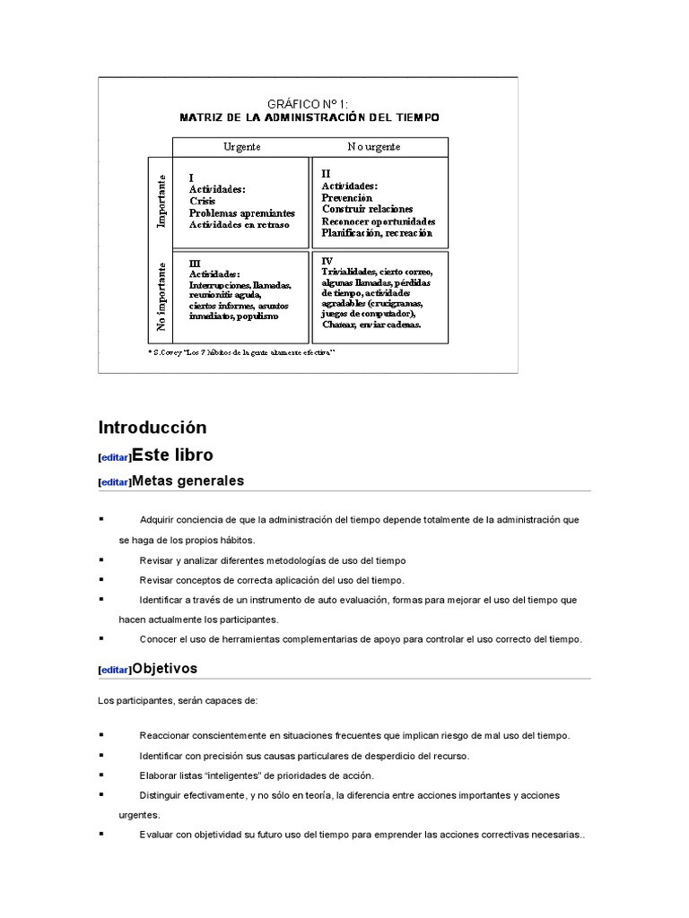 Administracion Del Tiempo | PDF | Toma de decisiones | Planificación