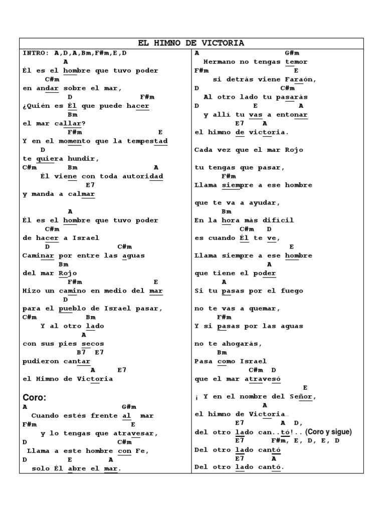 Himno de Victoria: Letra y Acordes | PDF | Ocio