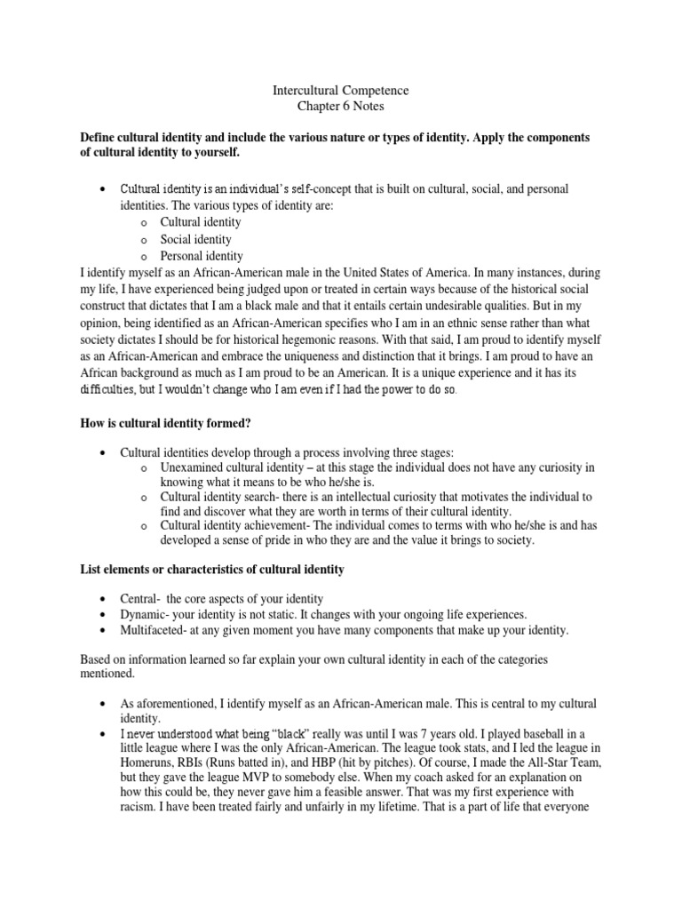 Intercultural Competence Chapter 6 | PDF | Identity (Social Science ...