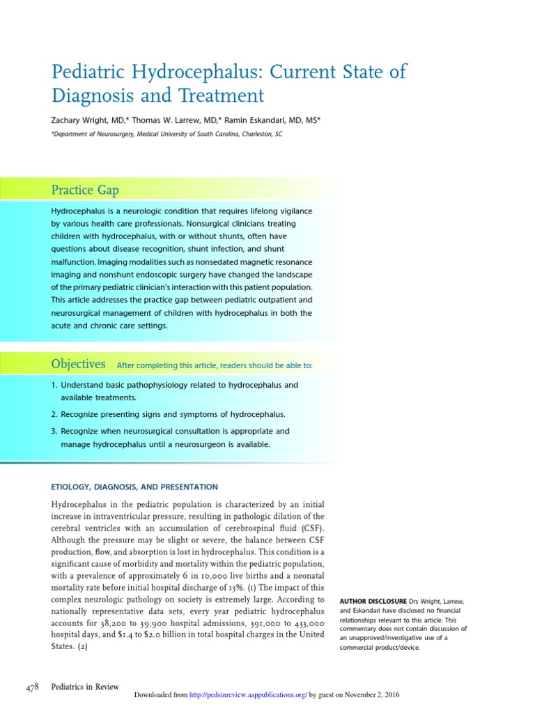 2016 Pediatric Hydrocephalus | PDF | Cerebrospinal Fluid | Human Anatomy