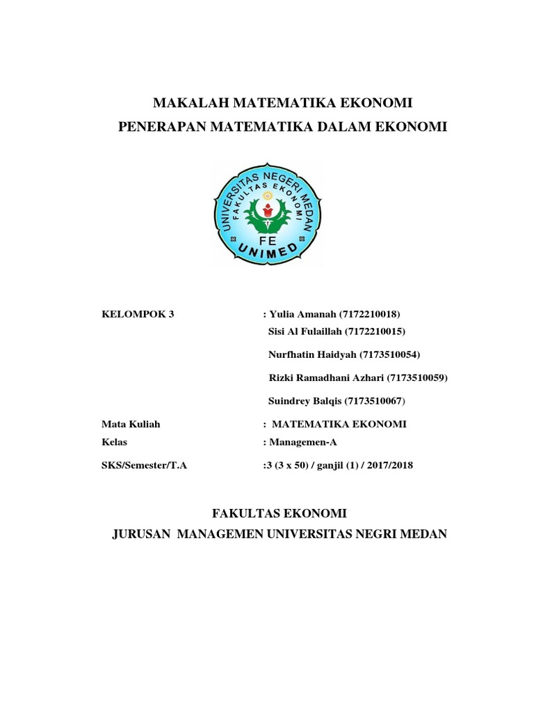 Penerapan Fungsi Linier Makalah