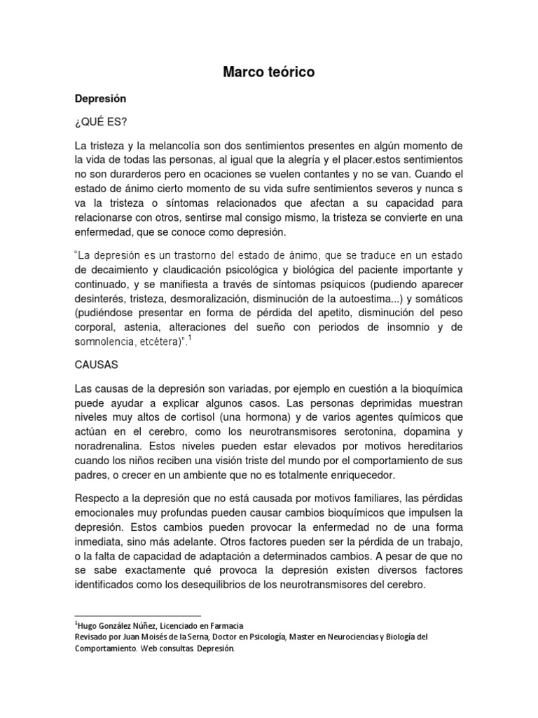 Marco Teorico Depresión (estado de ánimo) Pubertad