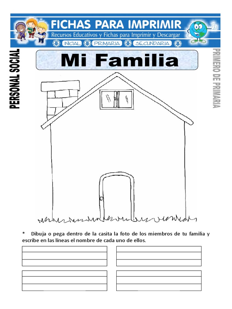 Ficha de Mi Familia para Primero de Primaria | PDF
