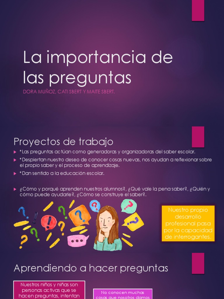 La importancia de hacer preguntas en educación | PDF | Aparición ...