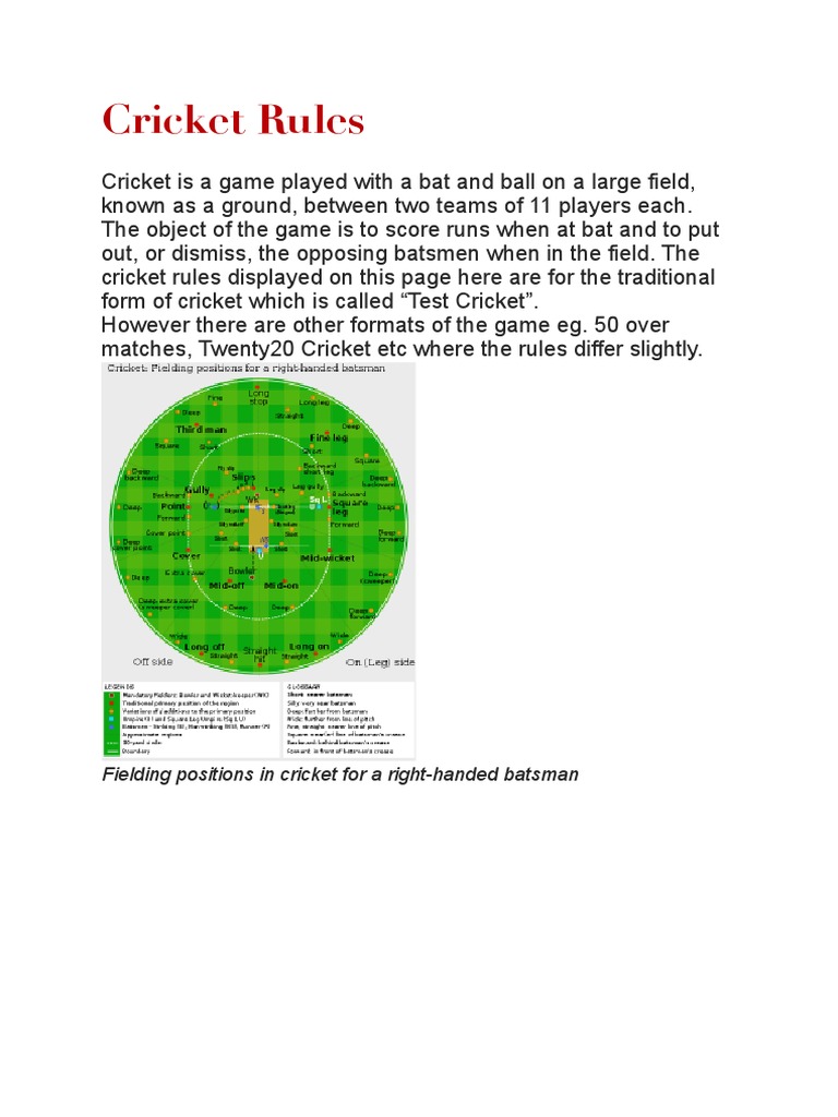 cricket rules pdf Cricket Bowling (Cricket)
