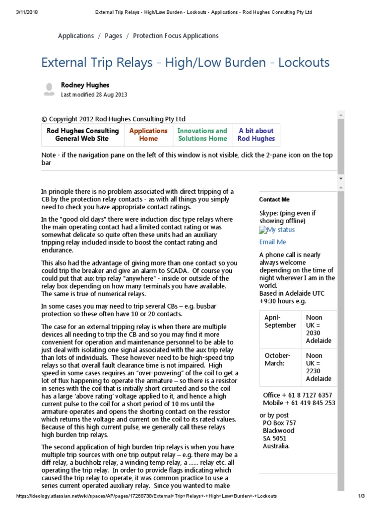 External Trip Relays High Low Burden Lockouts Applications