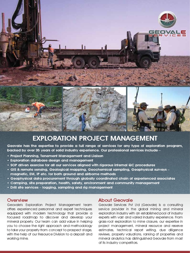 Exploration Project Management: About Geovale | PDF | Geophysics | Geology
