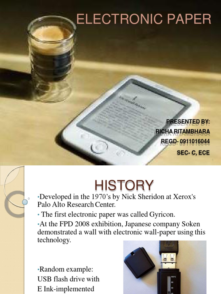 Electronic Paper: Gyricon and E-Ink Technology | PDF | Display ...