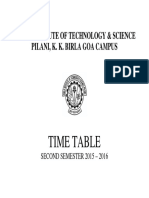 Time Table Semester II 2015-16 (8 Jan 2016)