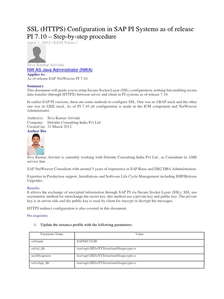 SSL Configuration for SAP PI 7.10 | PDF | Public Key Certificate ...