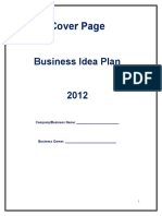 Business Idea Plan: Cover Page