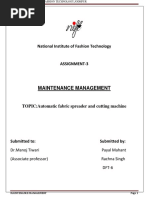 Maintenance Plan of Automatic Cutting Machine