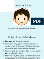 The Unfair Game: Proportional Relationships Review