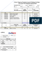 School Form 5 SF5K Report On Promotion and Level of Proficiency For Kinder