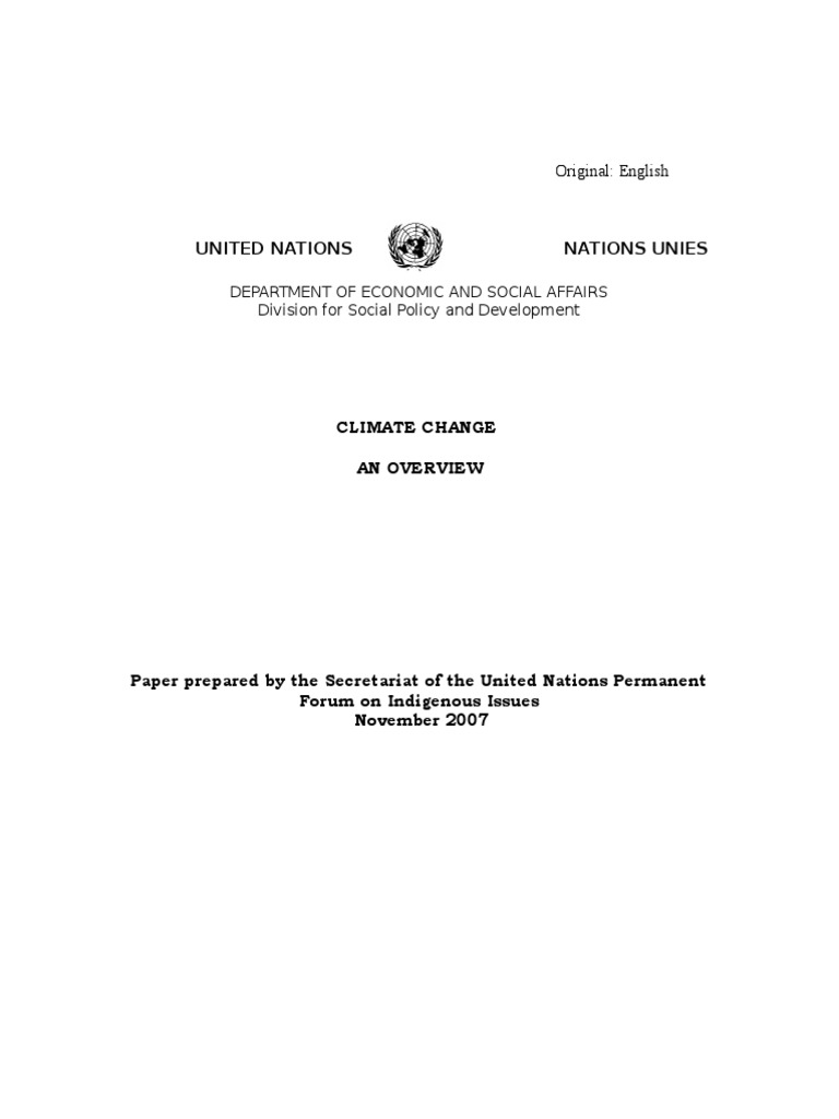 Climate Change Overview en | PDF | Intergovernmental Panel On Climate ...
