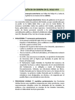 Los Sistemas Políticos en Europa en El Siglo XVII