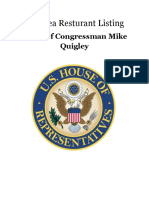 DC Area Resturant Listing: Office of Congressman Mike Quigley