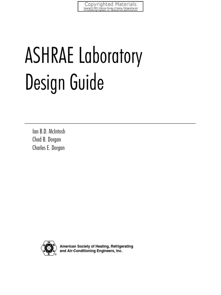 ASHRAE Laboratory Design Guide PDF Laboratories Ventilation