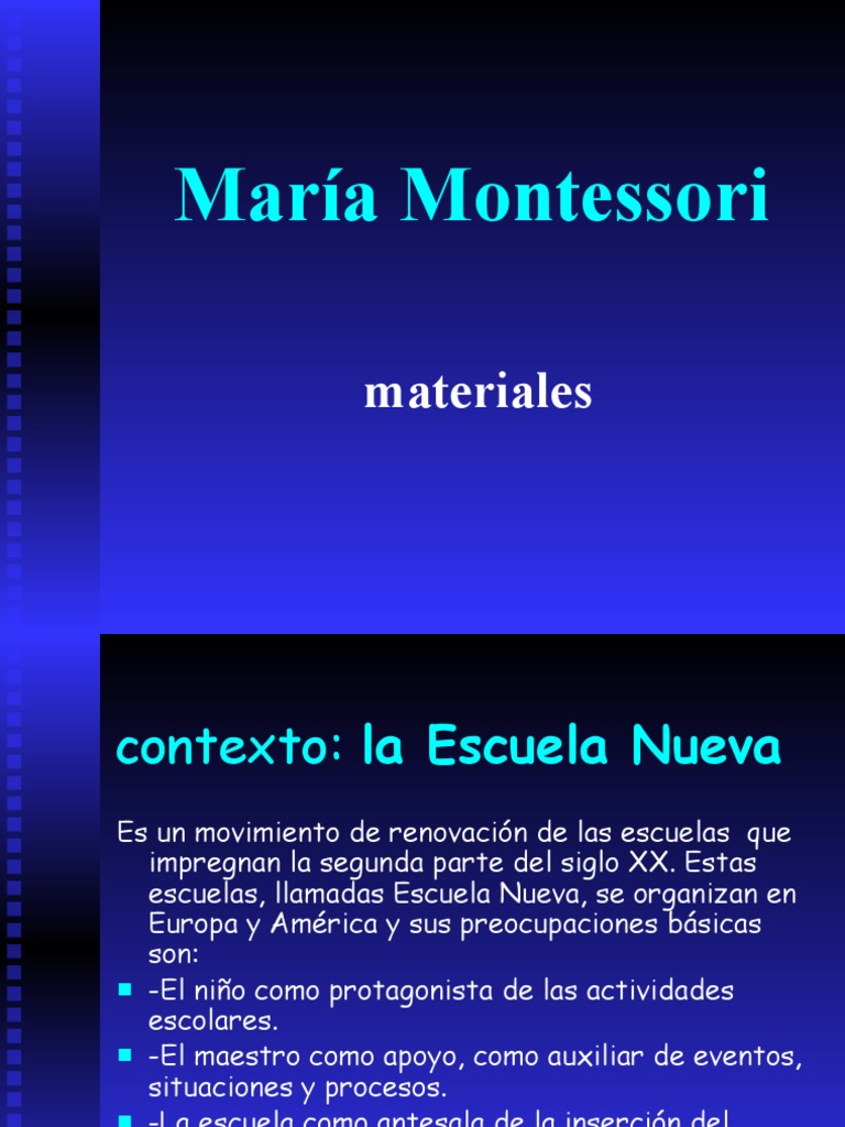 María Montessori Diapositivas | PDF | Educación Montessori | Aprendizaje