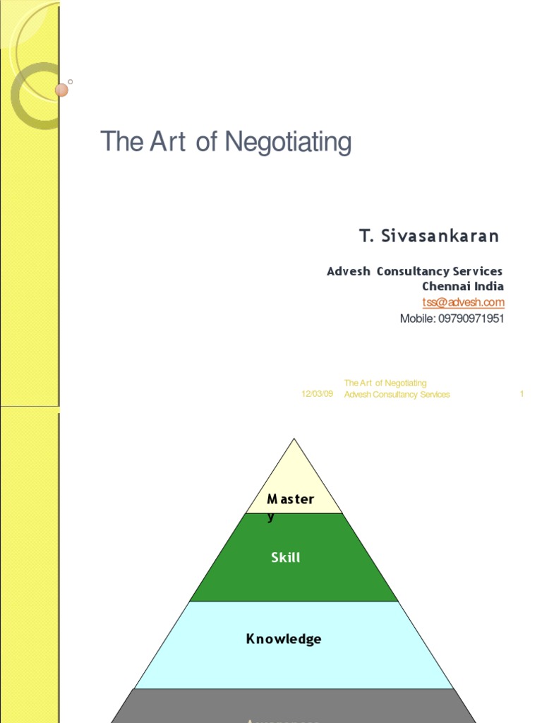 The Art of Negotiating: T. Sivasankaran | PDF | Negotiation ...