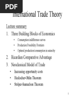 International Trade Theory: Lecture Summary 1. Three Building Blocks of Economics