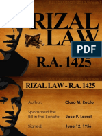 Rizal Law Mandates Teaching of Jose Rizal's Life and Works