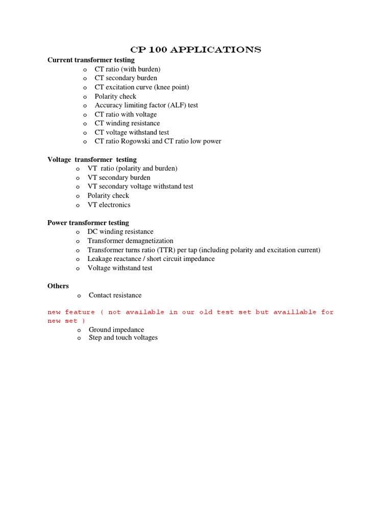 CPC 100 Applications | PDF | Transformer | Physical Quantities