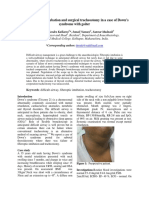 Failed Fiberoptic Intubation and Surgical Tracheostomy in A Case of Down's Syndrome With Goiter