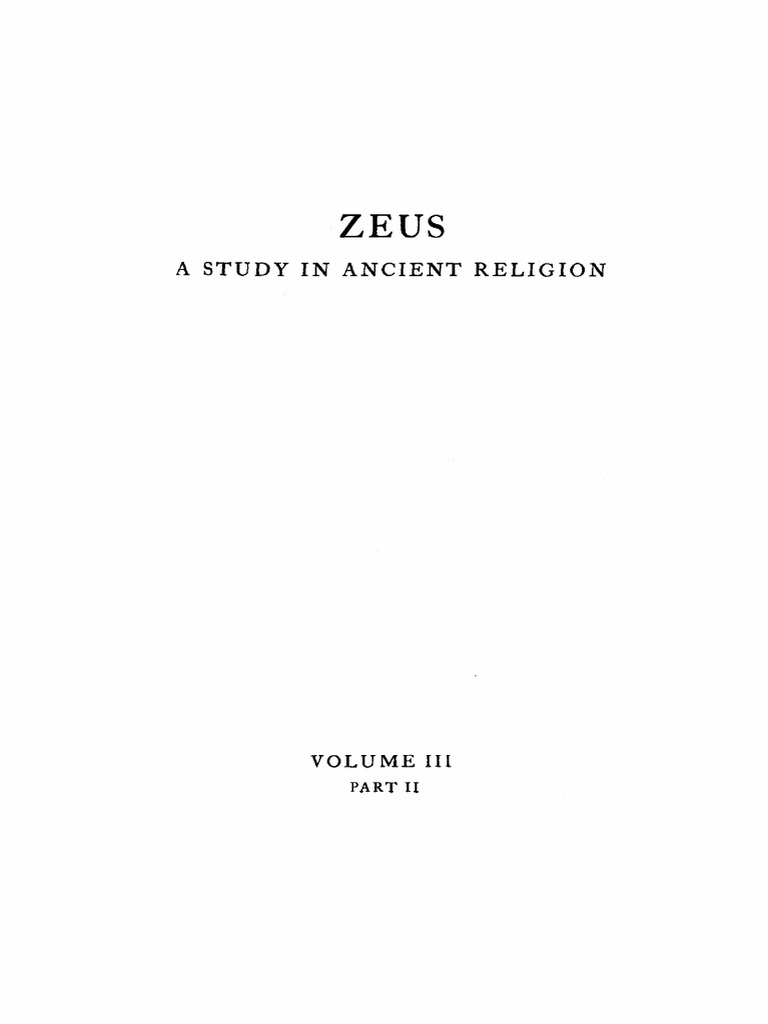 Zeus - A Study in Ancient Religion - Vol III Part II - Cook PDF | PDF |  Nature