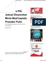 Gara-Gara PSI, Jokowi Disarankan Minta Maaf Kepada Presiden Putin