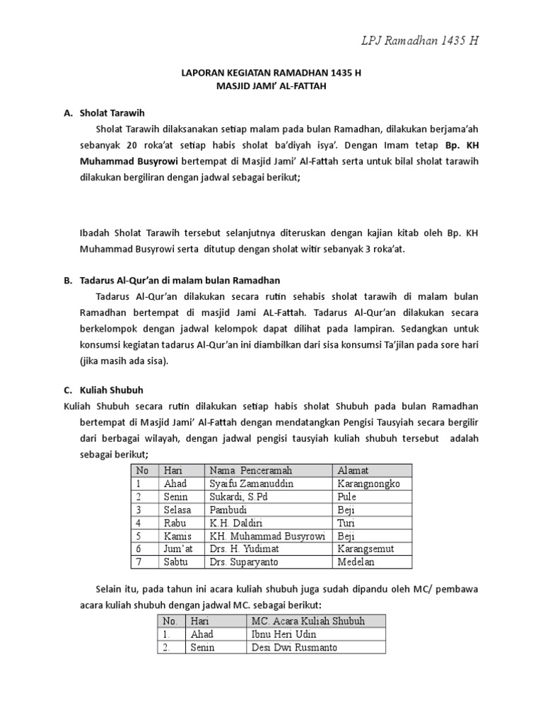 42++ Laporan kegiatan ramadhan pdf info