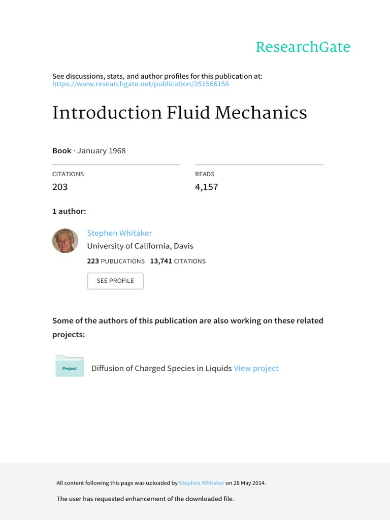 Introduction To Fluid Mechanics | PDF