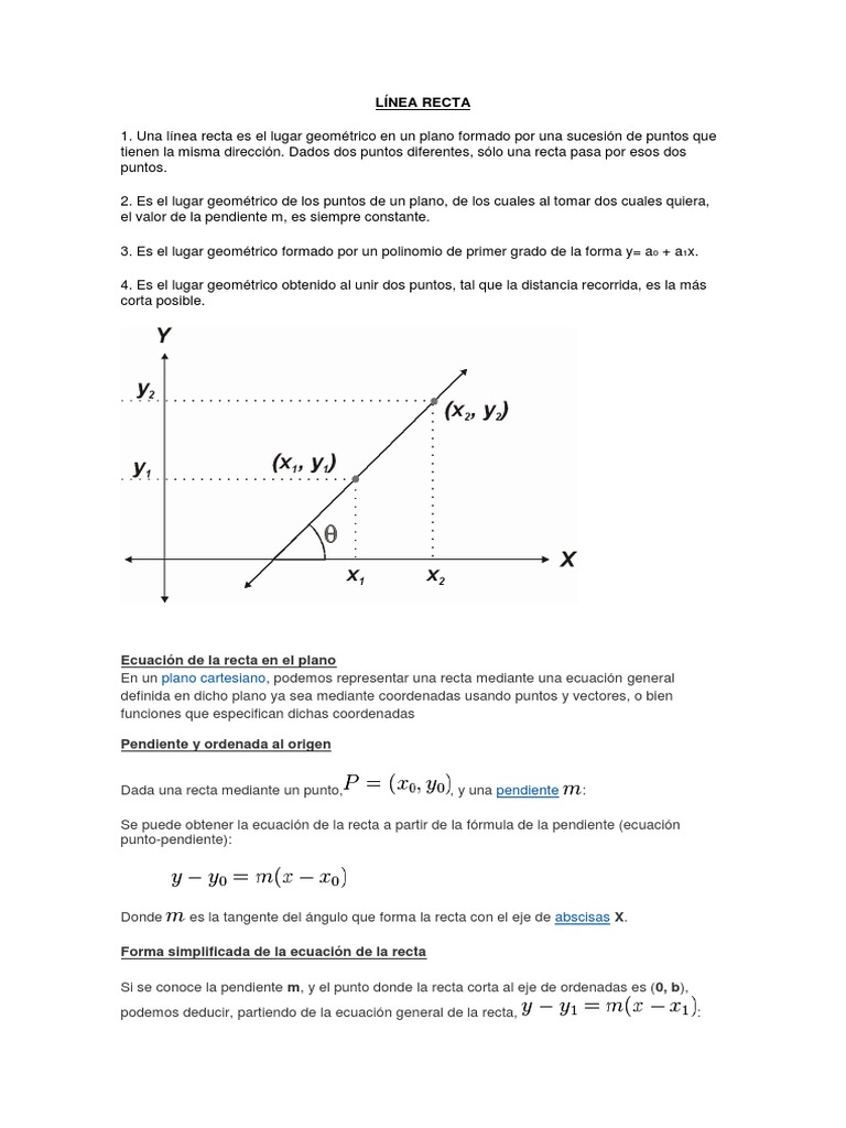Ecuaciones de la Línea Recta en el Plano | PDF | Línea (geometría ...