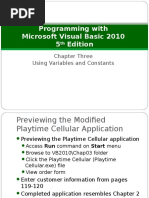 Programming With Microsoft Visual Basic 2010 5 Edition: Chapter Three Using Variables and Constants