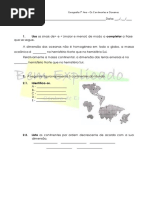 A.4.1 Ficha de Trabalho Continentes e Oceanos 1