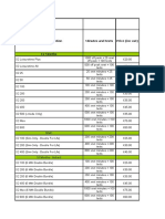 All Tariff Codes