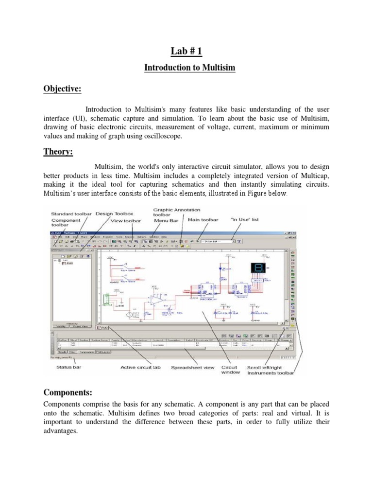 Lab 1 Pdf Electronic Circuits Electronics