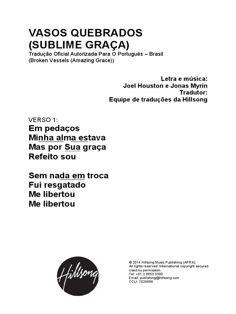 Broken Vessels (Amazing Grace) Portuguese PDF