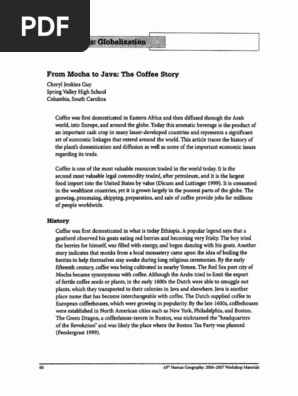 From Mocha To Java Reading And Article