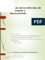 Cálculo de Los Intervalos de Crecimiento y Decrecimiento