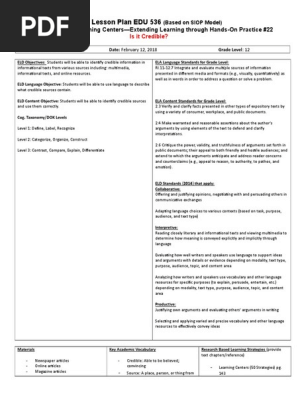mini lesson plan 3