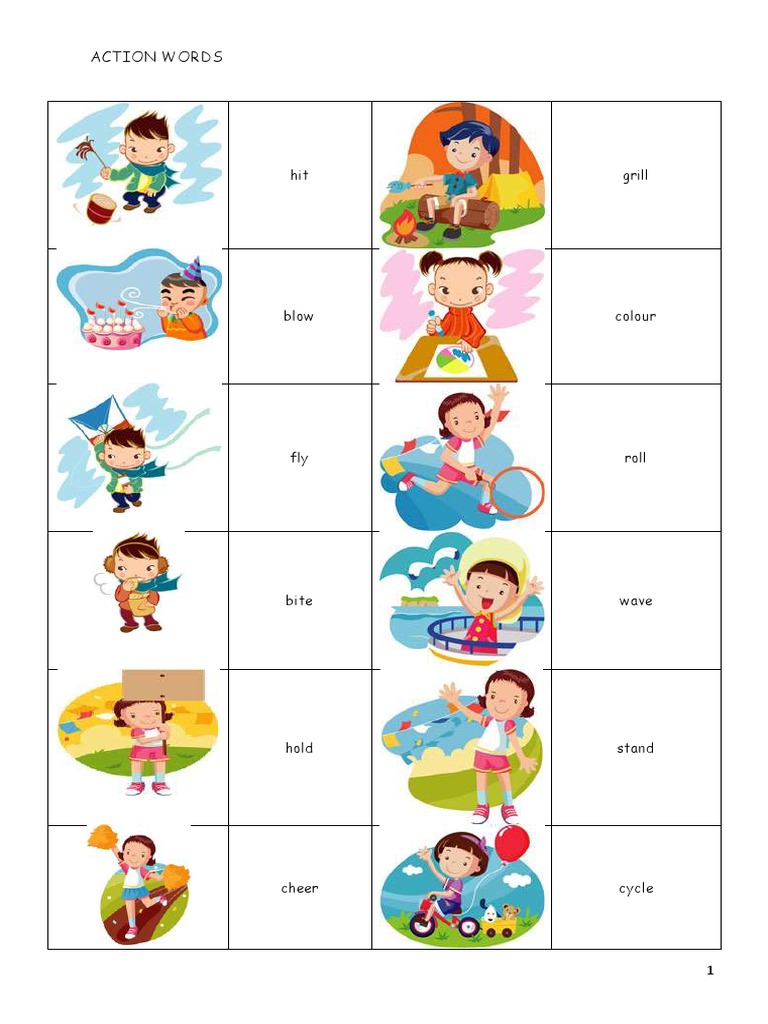 Action Words: Hit Grill | PDF