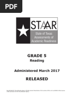 2017 5th grade STAAR reading test