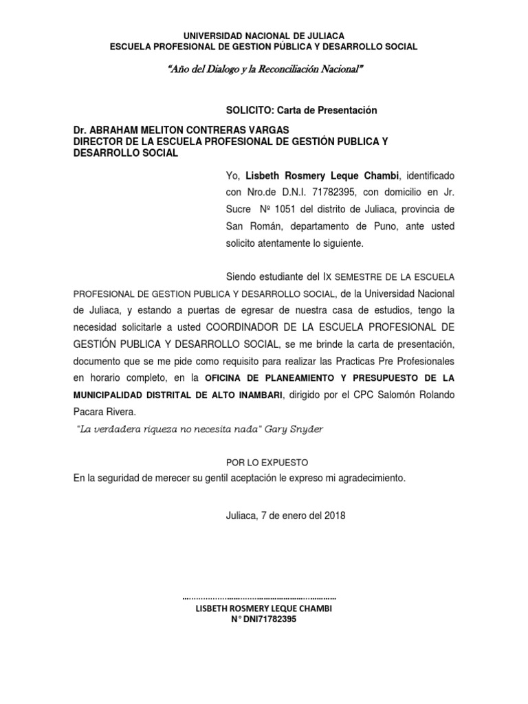Solicitud Rosmery | PDF