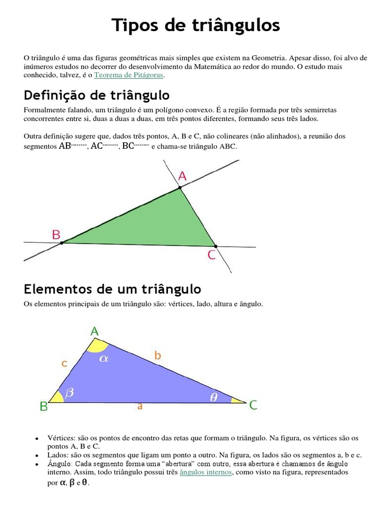 Tipos de Triângulos | PDF | Triângulo | Euclides, image size:768x1024