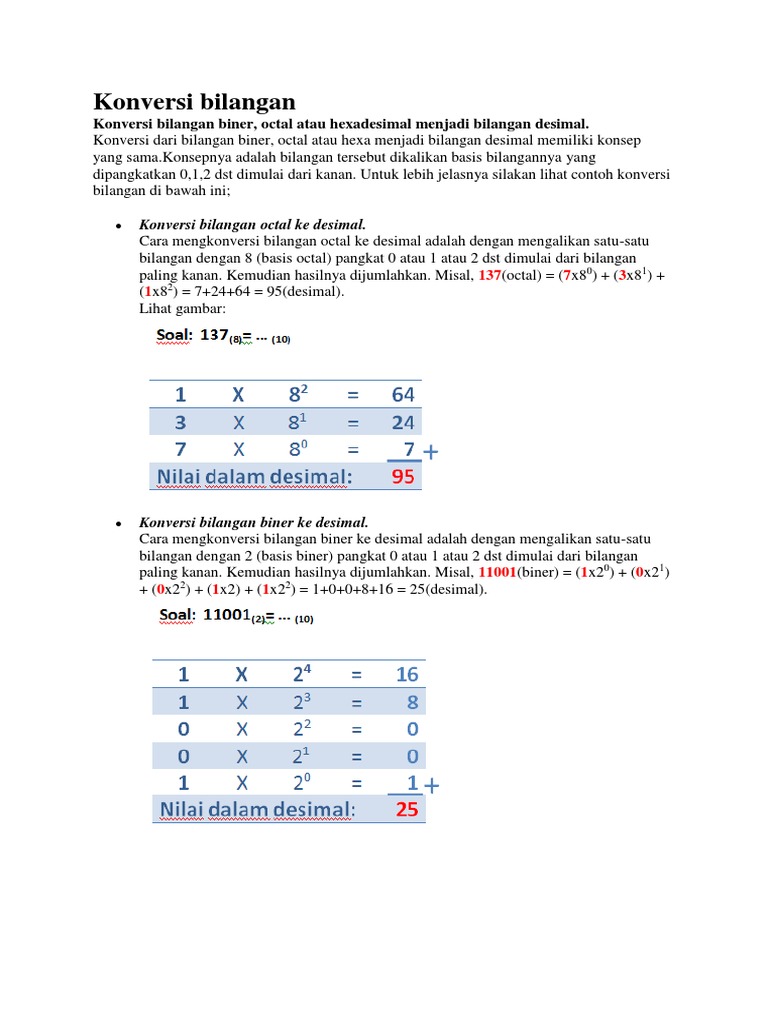 Contoh Soal Dan Jawaban Konversi Bilangan Biner Ke Desimal