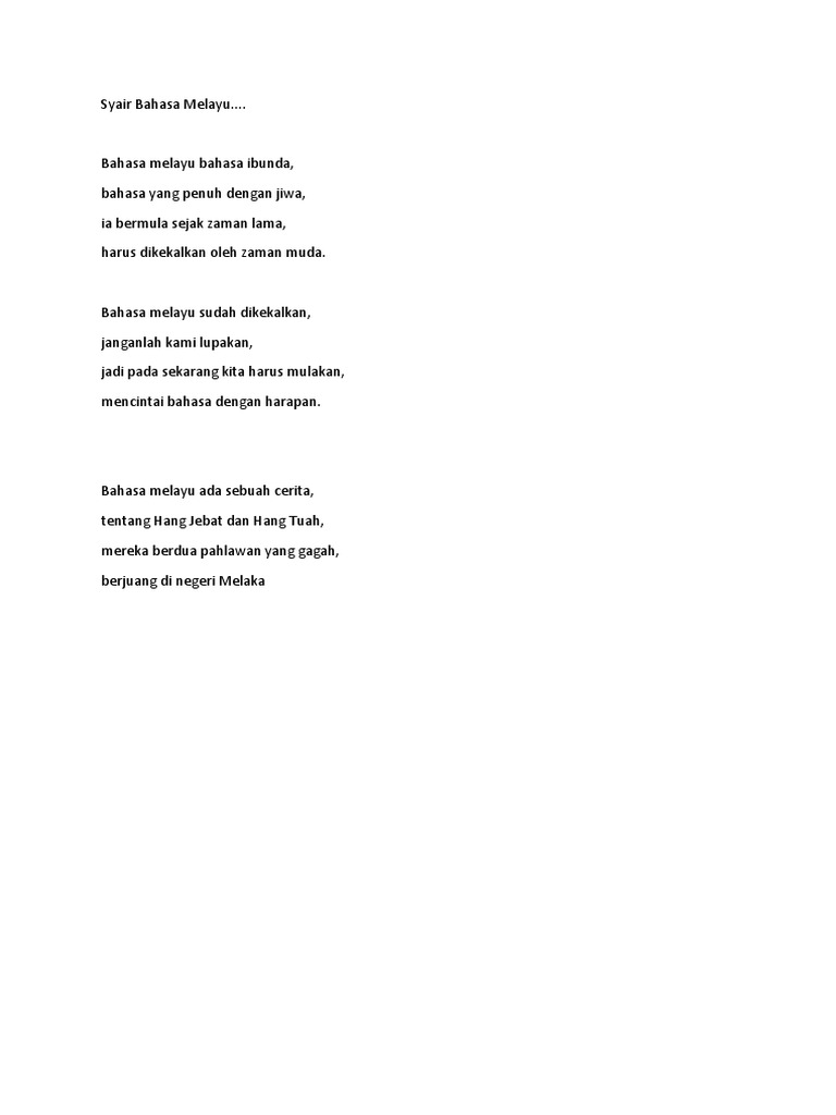 Syair Bahasa Melayu Pdf