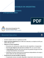 ARGENTINA - Energias Renovables - Nuevo Marco Regulatorio y Perspectivas 2016