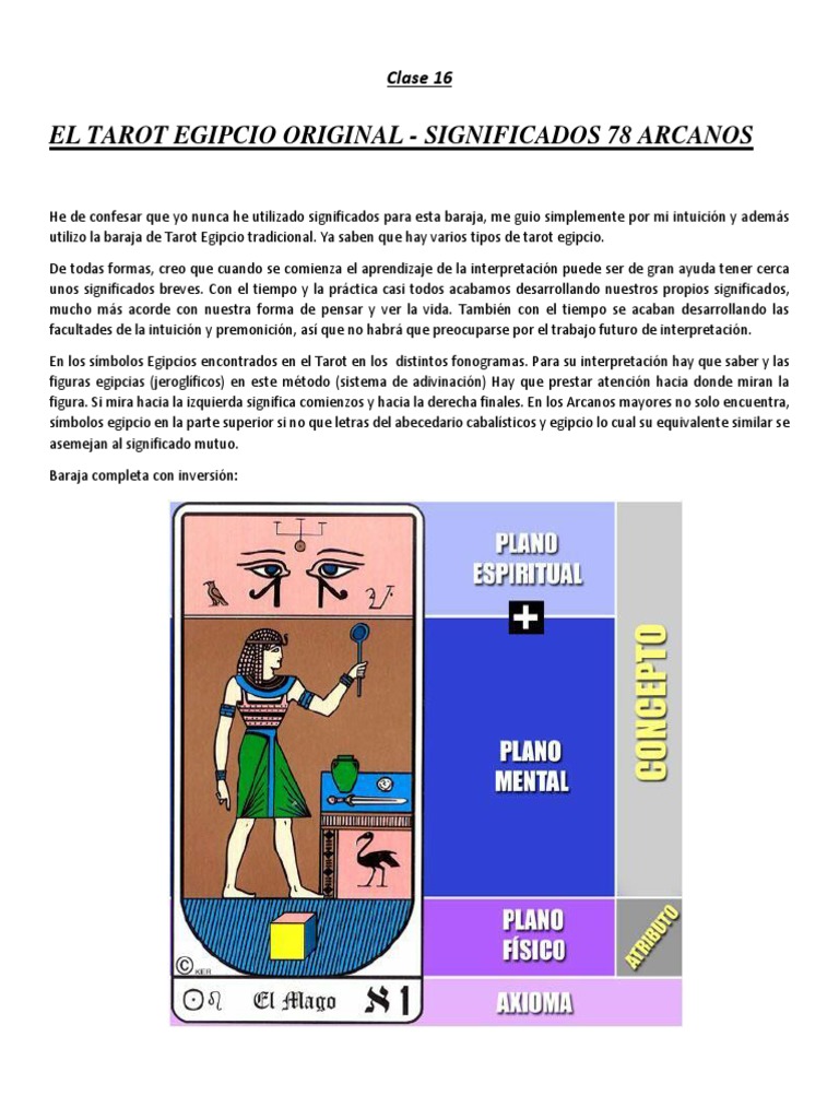 Significados del Tarot Egipcio: 78 Arcanos | PDF | Amor | Los símbolos