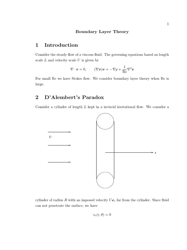 Boundary Layer Theory PDF Boundary Layer Fluid Dynamics